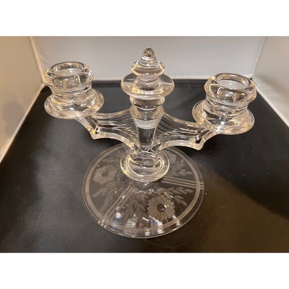 COPY - Vintage Double Arm Tiffin Candleholder - Picture 3 of 8